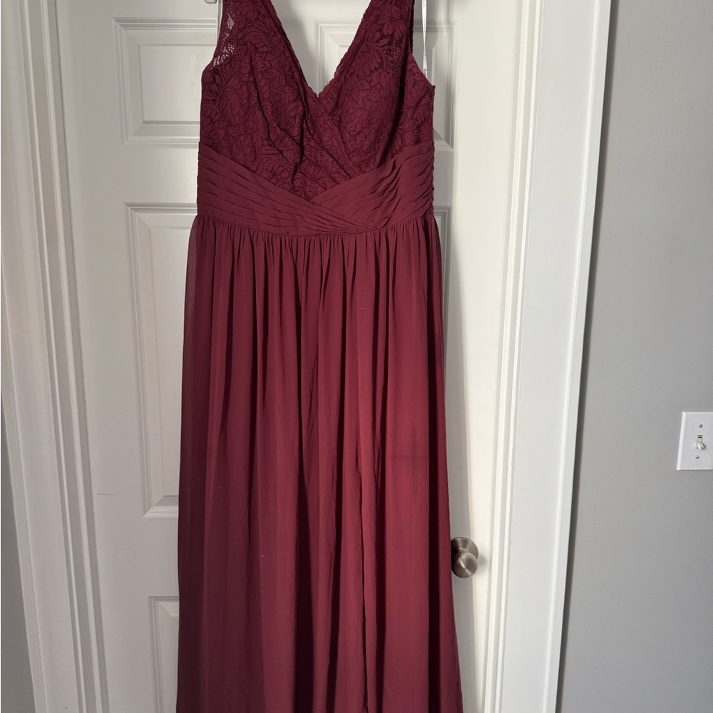 Jasmine Wine Lace Maxi Dress